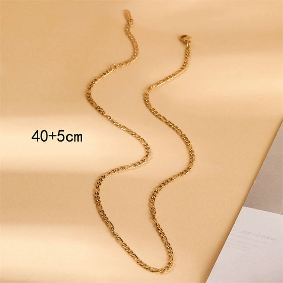 Wholesale Simple Minimalist Geometric Stainless Steel Electroplated Nk Chain Necklace For Women