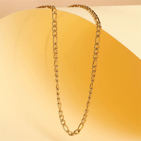 Wholesale Simple Minimalist Geometric Stainless Steel Electroplated Nk Chain Necklace For Women