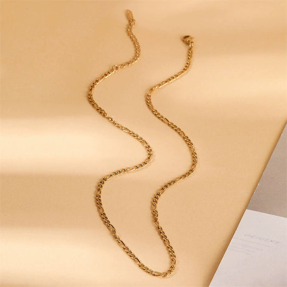 Wholesale Simple Minimalist Geometric Stainless Steel Electroplated Nk Chain Necklace For Women