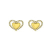 Wholesale Simple Modern Style 18K Goldplated Copper Heartshaped Stud Earrings Inlaid With Zircon For Women