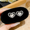 Wholesale Simple Modern Style 18K Goldplated Copper Heartshaped Stud Earrings Inlaid With Zircon For Women