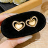 Wholesale Simple Modern Style 18K Goldplated Copper Heartshaped Stud Earrings Inlaid With Zircon For Women