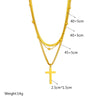 Wholesale Simple Multi Layer Cross Pendant Titanium Steel Necklace With Geometric Pattern And Electroplating For Women