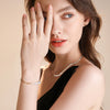 Wholesale Simple Natural S925 Sterling Silver Baroque Pearl Paper Chain Splicing Electroplated Bracelet For Women