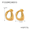 Wholesale Simple Niche Design Irregular Titanium Steel 18K Gold Plated Geometric Texture Women's Earrings