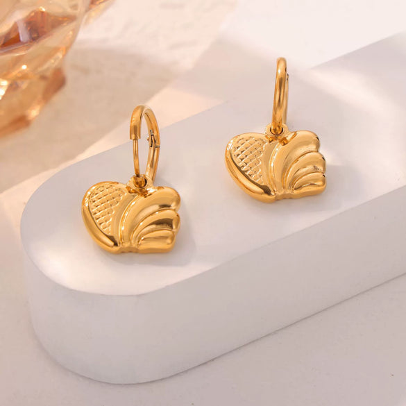 Wholesale Simple Niche Design Irregular Titanium Steel 18K Gold Plated Geometric Texture Women's Earrings