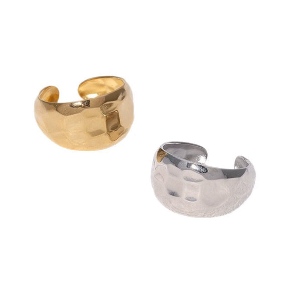 Wholesale Simple Niche Highend Stainless Steel Open Ring With Adjustable Opening Electroplated Titanium Steel Ring Unisex