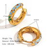 Wholesale Simple Niche Personality Women's Stainless Steel Earrings With Oil Dropping Clover Flower Design And 18K Electroplated Finish