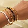 Wholesale Simple Oildropping Bamboo Stainless Steel 18K Goldplated Bracelet