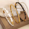 Wholesale Simple Oildropping Bamboo Stainless Steel 18K Goldplated Bracelet