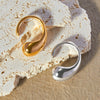 Wholesale Simple Open Water Drop Titanium Steel Ring For Women Gold Plated Geometric Design Electroplated