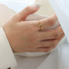 Wholesale Simple Opening Tshaped Titanium Steel Ring With Geometric Pattern 18K Gold Plated For Women