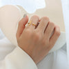 Wholesale Simple Opening Tshaped Titanium Steel Ring With Geometric Pattern 18K Gold Plated For Women