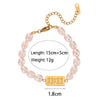 Wholesale Simple Pearl Accessories Set For Women Titanium Steel Bracelet Necklace With Geometric Pattern Electroplating Design