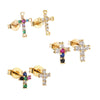 Wholesale Simple Personality Copper Gold Plated Geometric Cross Earrings For Women