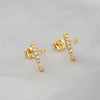 Wholesale Simple Personality Copper Gold Plated Geometric Cross Earrings For Women