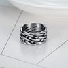 Wholesale Simple Personality Geometric Pattern Stainless Steel Ring Polish