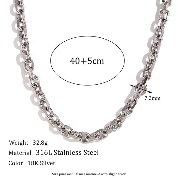 Wholesale Simple Personality Titanium Steel And Stainless Steel Chain Set Jewelry With 18K Gold Plated Cross Corner Chain Necklace And Geometric Design By Electroplating For Women