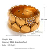Wholesale Simple Personality Wide Surface Double Layer Peach Heart Ring For Women Stainless Steel 18K Gold Plated Electroplated