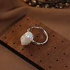 Wholesale Simple Personality Women's Natural Freshwater Pearl Ring In S925 Sterling Silver With Alien Shape