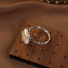 Wholesale Simple Personality Women's Natural Freshwater Pearl Ring In S925 Sterling Silver With Alien Shape
