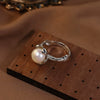 Wholesale Simple Personality Women's Natural Freshwater Pearl Ring In S925 Sterling Silver With Alien Shape