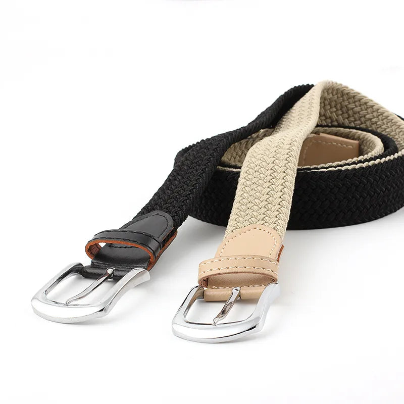 Wholesale Simple Pin Buckle Elastic Woven Canvas Belt Nihaojewelry