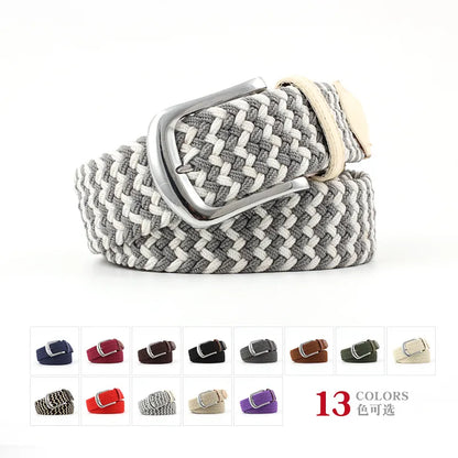 Wholesale Simple Pin Buckle Elastic Woven Canvas Belt Nihaojewelry