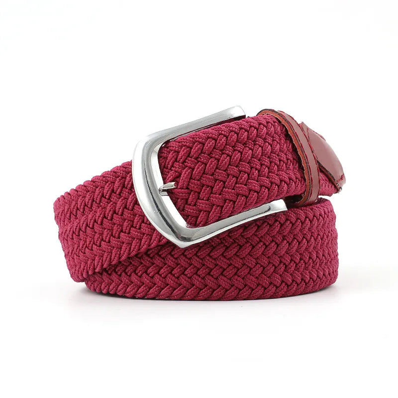 Wholesale Simple Pin Buckle Elastic Woven Canvas Belt Nihaojewelry