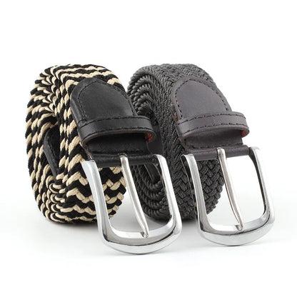 Wholesale Simple Pin Buckle Elastic Woven Canvas Belt Nihaojewelry