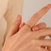 Wholesale Simple Plain Bamboo Women's Stainless Steel Ring With 18K Gold Plated Electroplating