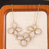 Wholesale Simple Plants And Flowers Dripping Oil Stainless Steel Flower Necklace And Earrings Set For Women