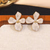 Wholesale Simple Plants And Flowers Dripping Oil Stainless Steel Flower Necklace And Earrings Set For Women