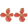 Wholesale Simple Plants And Flowers Style Dripping Oil Stainless Steel Flower Necklace And Earrings Set Jewelry Accessories For Women