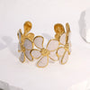 Wholesale Simple Plants And Flowers Style Electroplated Stainless Steel Bracelet Jewelry