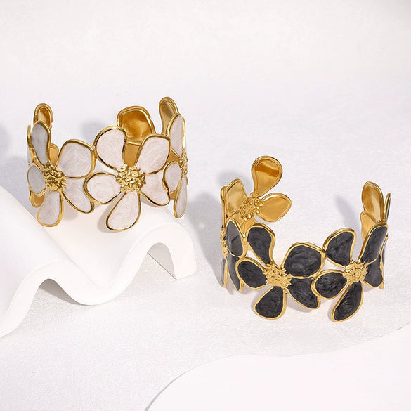 Wholesale Simple Plants And Flowers Style Electroplated Stainless Steel Bracelet Jewelry