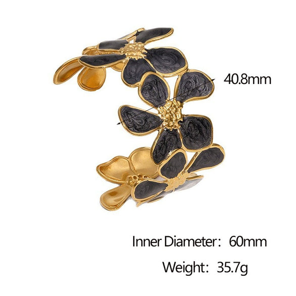 Wholesale Simple Plants And Flowers Style Electroplated Stainless Steel Bracelet Jewelry