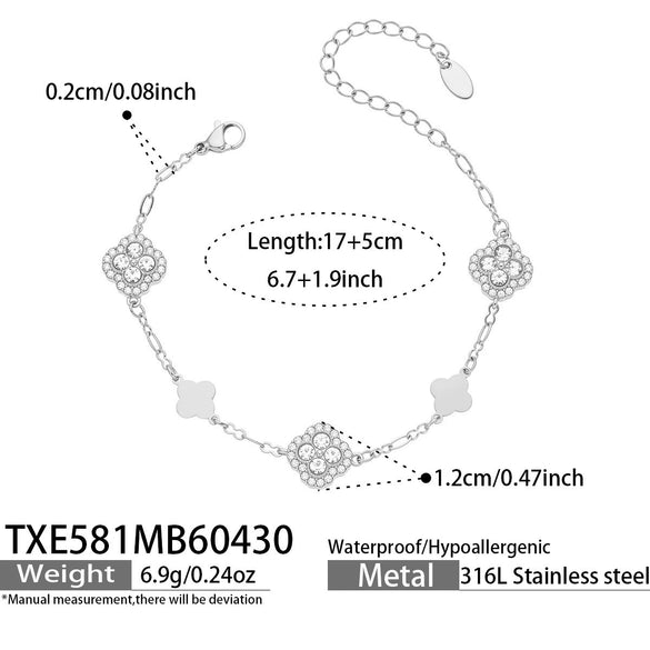 Wholesale Simple Plants Flowers Stainless Steel Jewelry Set With Pvd Real Gold Plated For Women