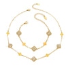 Wholesale Simple Plants Flowers Stainless Steel Jewelry Set With Pvd Real Gold Plated For Women