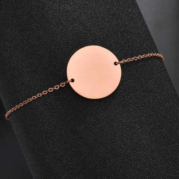 Wholesale Simple Polished Glossy Round Geometric Stainless Steel Electroplated Unisex Bracelet