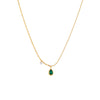 Wholesale Simple Retro Elegant Clavicle Chain Necklace With Green Diamond Water Drop Accessories In Titanium Steel With Electroplating Treatment