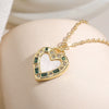 Wholesale Simple Retro Geometric Copper 18K Gold Plated Heart Pendant Necklace For Women