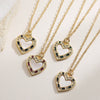 Wholesale Simple Retro Geometric Copper 18K Gold Plated Heart Pendant Necklace For Women