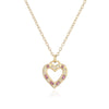 Wholesale Simple Retro Geometric Copper 18K Gold Plated Heart Pendant Necklace For Women
