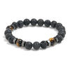 Wholesale Simple Retro Geometric Volcanic Stone Beaded Bracelet For Men And Women
