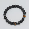 Wholesale Simple Retro Geometric Volcanic Stone Beaded Bracelet For Men And Women