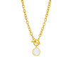 Wholesale Simple Retro Round Buckle Titanium Steel Chain Necklace With Geometric Pattern And Electroplating Treatment