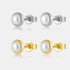 Wholesale Simple Retro Small Pearl 925 Silver Earrings For Girls With Electroplating Treatment