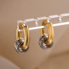 Wholesale Simple Retro Stainless Steel Geometric Earrings For Women With Gold Plated Electroplating
