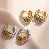 Wholesale Simple Retro Stainless Steel Geometric Earrings For Women With Gold Plated Electroplating